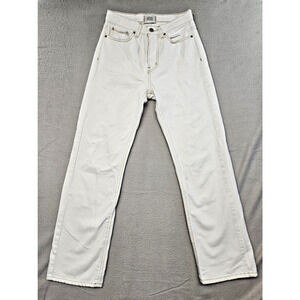 Urban Outfitters BDG Distressed Ivory Cowboy Jeans High Rise Relaxed Fit 26